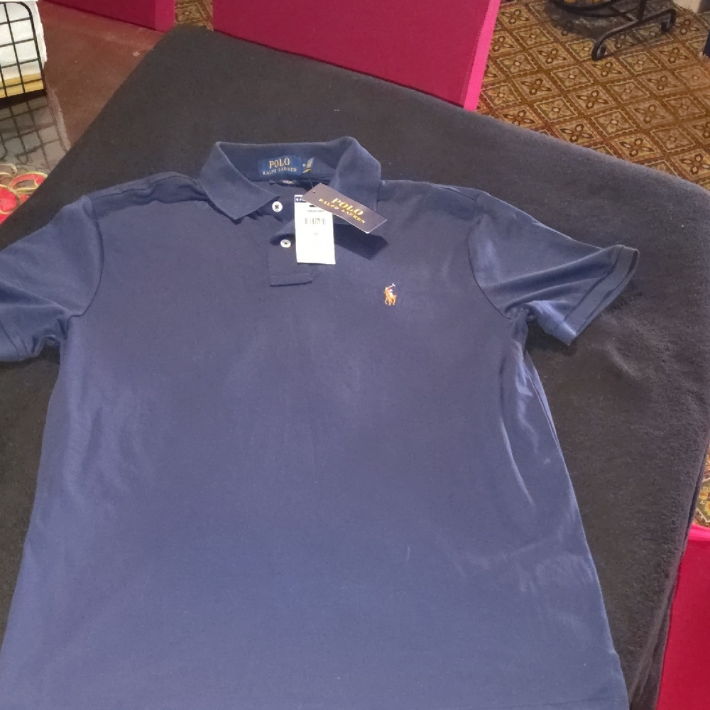 Ralph Lauren Navy Polo Shirt with Embroidered Pony